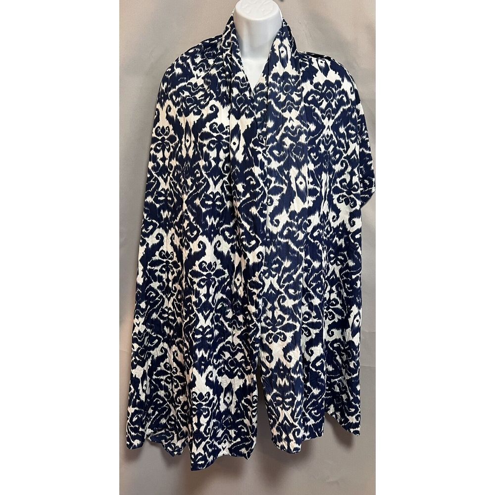 Cejon Wrap Scarf Blue White 76"x 26"‎